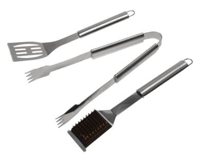 Grillsats rostfritt stål 40 cm - 3 delar