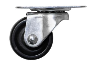 Möbelhjul med plåt svart - 30 mm