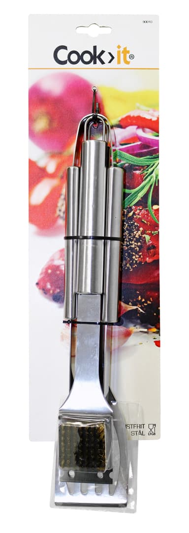 Grillsats rostfritt stål 40 cm - 3 delar
