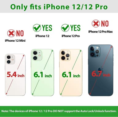 iPhone 12/12 Pro-deksel med kortspor Svart