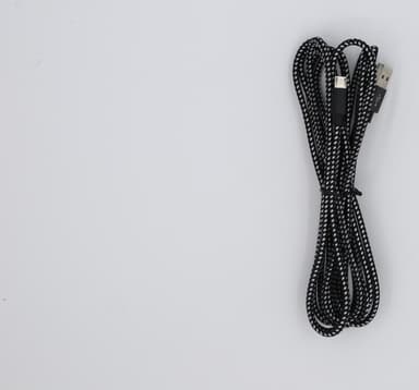 Ekstra lang ladekabel i nylon, USB til Micro USB 3m - Svart / hvit