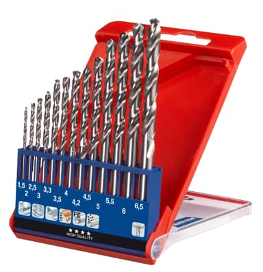 HSS-bor, Silver Star, 1,5-6,5 mm i kasse, 13 deler