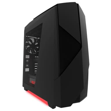 NZXT Noctis 450 ATX PC-kabinett (matt sort/rød LED)