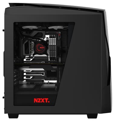 NZXT Noctis 450 ATX PC-kabinett (matt sort/rød LED)