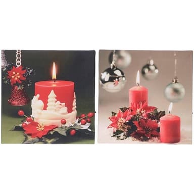 Julebilde med LED 25x25cm