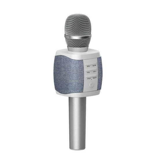 Karaoke mikrofon og høyttalere 2 i 1, sølv