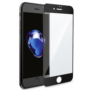 Skjermbeskytter iPhone 8 Plus herdet glass / 3D full - svart