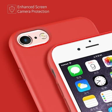Flytende silikon deksel iPhone 6/7/8 - Rød