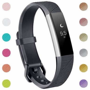 Fitbit Alta/HR armbånd i silikon - sportmodell (S) - Mørkegrå