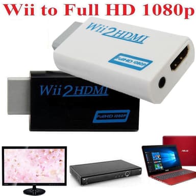 INF Nintendo Wii til HDMI-omformer - full HD 1080p Hvit