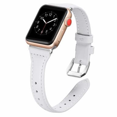 Apple Watch armbånd 38 mm ekte lær - hvitt