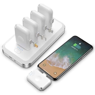 Magnetisk powerbank med 4 miniladere og 3 adaptere