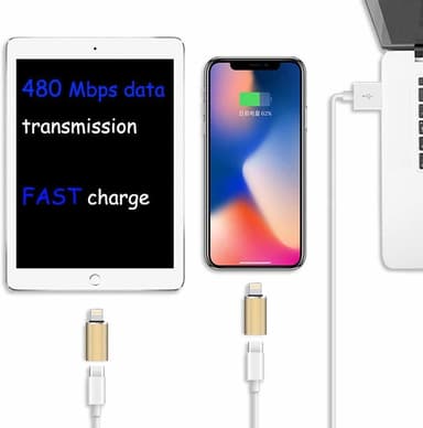 Adapter Lightning (mannlig) og USB-C (kvinnelig) - gull