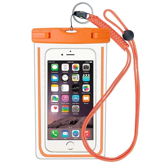 Vanntett mobilveske til smarttelefon - universell størrelse - oransje