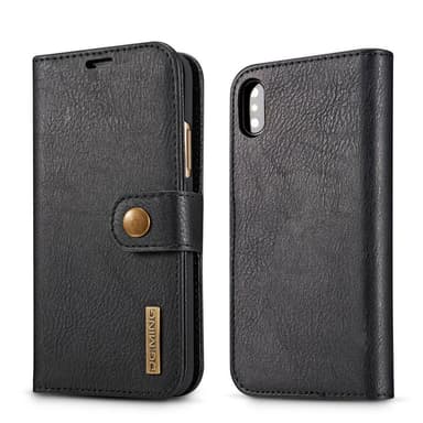 Mobiltelefon veske iPhone X / XS med magnetisk skall PU-lær - svart