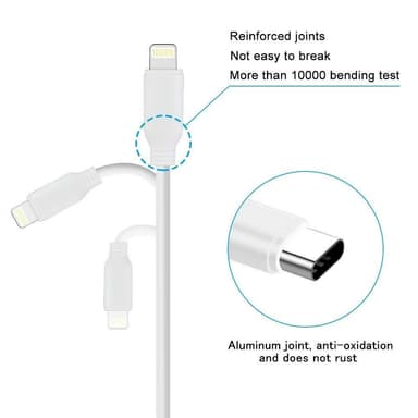 USB-C til lynkabel - hvit - 1 m