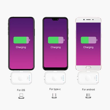 Magnetisk powerbank med 4 miniladere og 3 adaptere