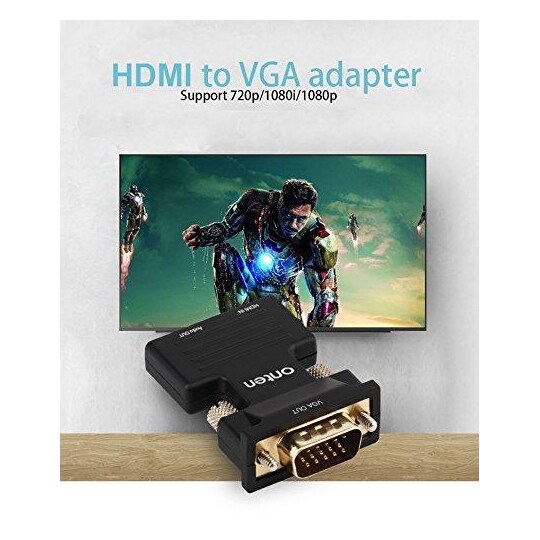 HDMI til VGA-adapter med lydutgang