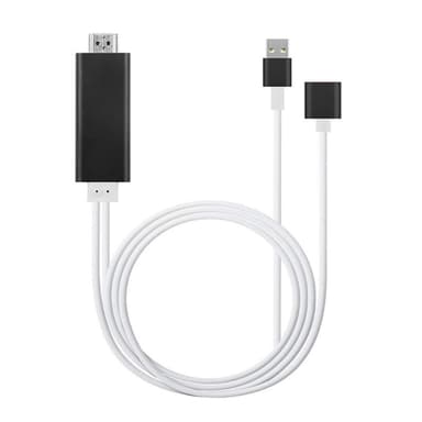 Universal USB til HDMI-adapter for iPhone og Android - svart