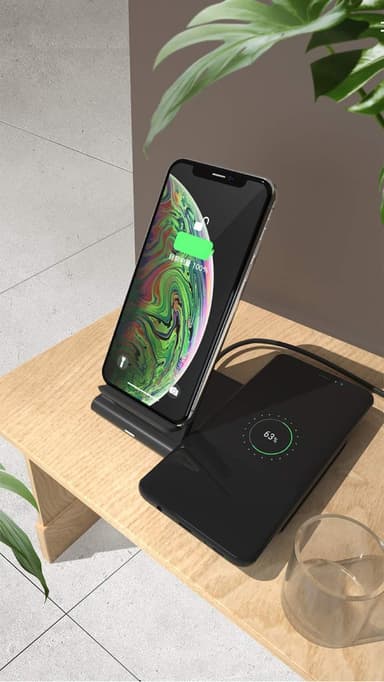 Trådløs Qi-lader for smarttelefon, Samsung smartklokke og hodetelefoner - delelig