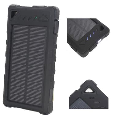 DOCA D-S8000 Powerbank sollader 8000 mAh - svart