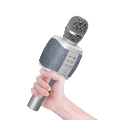 Karaoke mikrofon og høyttalere 2 i 1, sølv