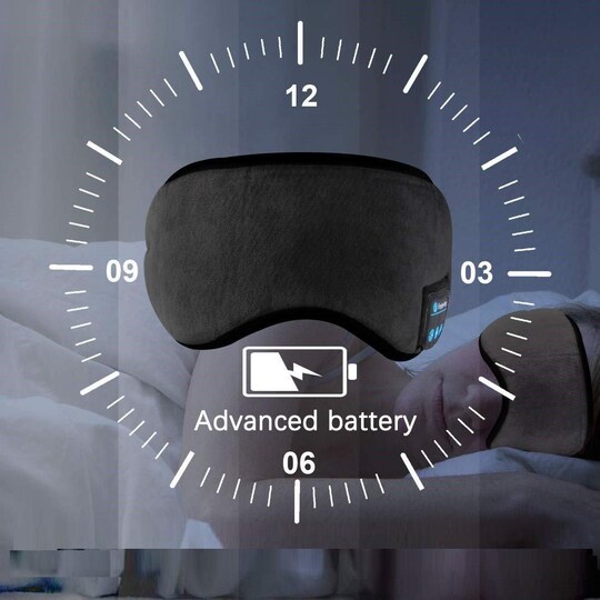 Sovemaske med hodetelefoner Bluetooth 5.0 - svart