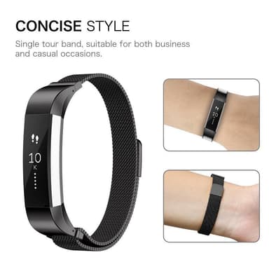 Fitbit Alta/HR armbånd - svart - S