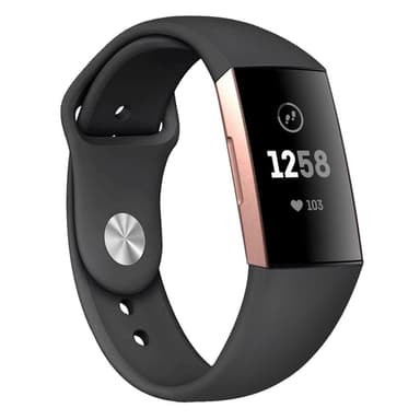 Fitbit Charge 3/4 armbånd silikon Svart L