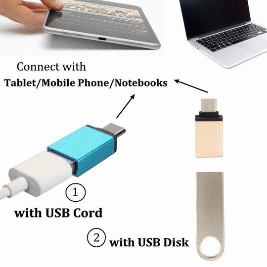 USB til USB-C 3.1 OTG-adapter sølv