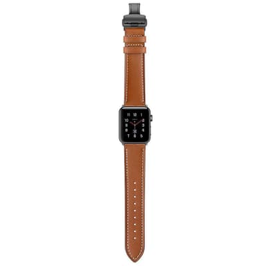 Armbånd til Apple Watch i ekte lær 42 mm - Brun