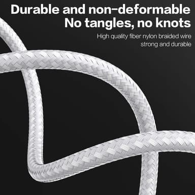 Lynkabel data og lading - nylon - 1 m - hvit