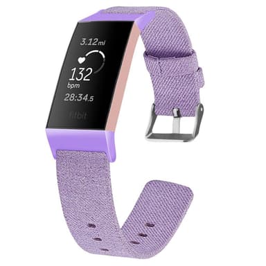 Fitbit Charge 3/4 armbånds lerret lilla (S)