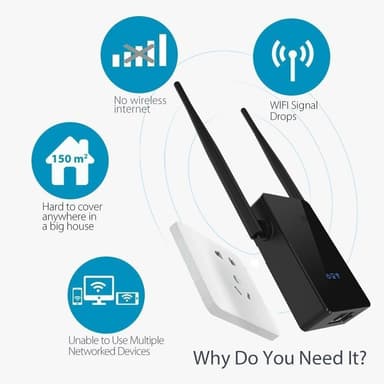 WiFi Repeater - signalforsterker 300 Mbit / s 2,4 GHz