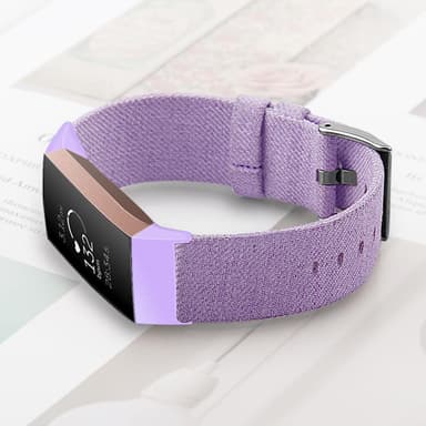 Fitbit Charge 3/4 armbånds lerret lilla (S)