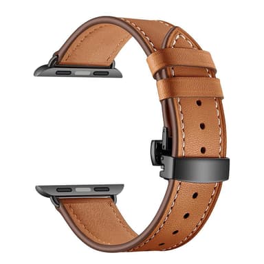 Armbånd til Apple Watch i ekte lær 42 mm - Brun