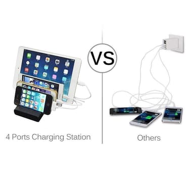 USB-ladestasjon for 4 enheter