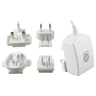 Raspberry Pi internasjonal strømforsyning (hvit)