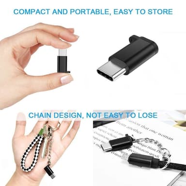 INF Micro USB til USB-C adapter - svart