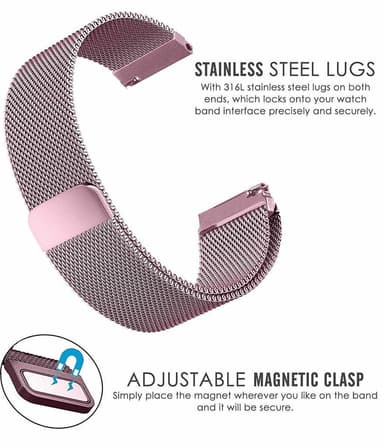 Armband Samsung Gear S3 Classic / S3 Frontier - milanesisk sløyfe - rosépink