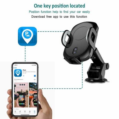 Trådløs Qi-lader mobilholder til bilen - hurtigladet IR-sensor