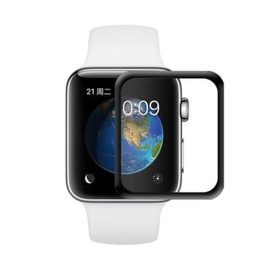 Apple Watch 38mm serie 2/3 heldekkende herdet glass skjermbeskyttelse - svart