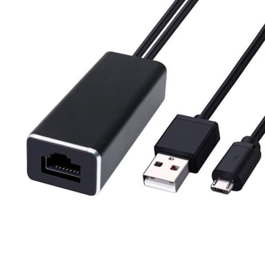 Micro USB til Ethernet-adapter 10/100 Mbps for mediaspillere