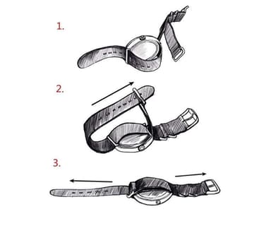 Klockarmband 22 mm Natoband nylon - grå