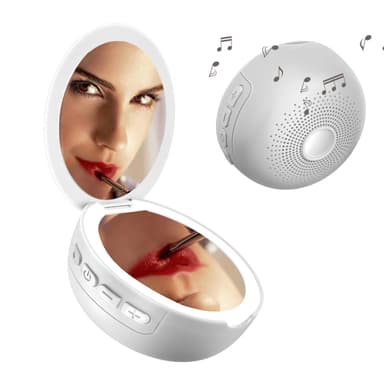 Sminkespeil med LED- og Bluetooth-høyttalere