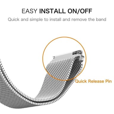Armbånd Samsung Gear S3 Classic / S3 Frontier - 22 mm - Milanese loop - sølv