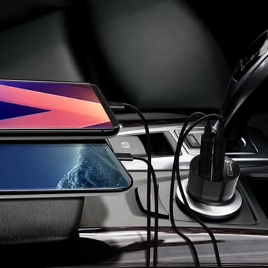 Dobbel USB-lader for bilen med Quick Charge 3.0