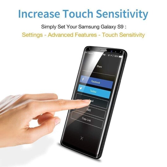 INF Skjermbeskytter Samsung Galaxy S9 Herdet Glass Svart