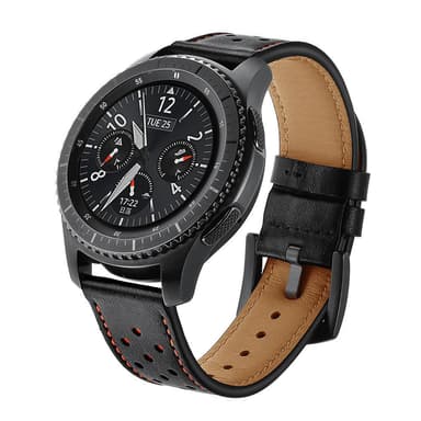 Armbånd Samsung Gear S3 Classic / S3 Frontier 22 mm Skinn Sort