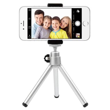 Tripod - stativ for mobil og kamera - sølv